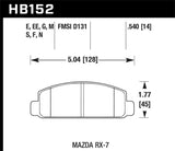 Hawk Performance DTC-60 Front Brake Pads - HB152G.540