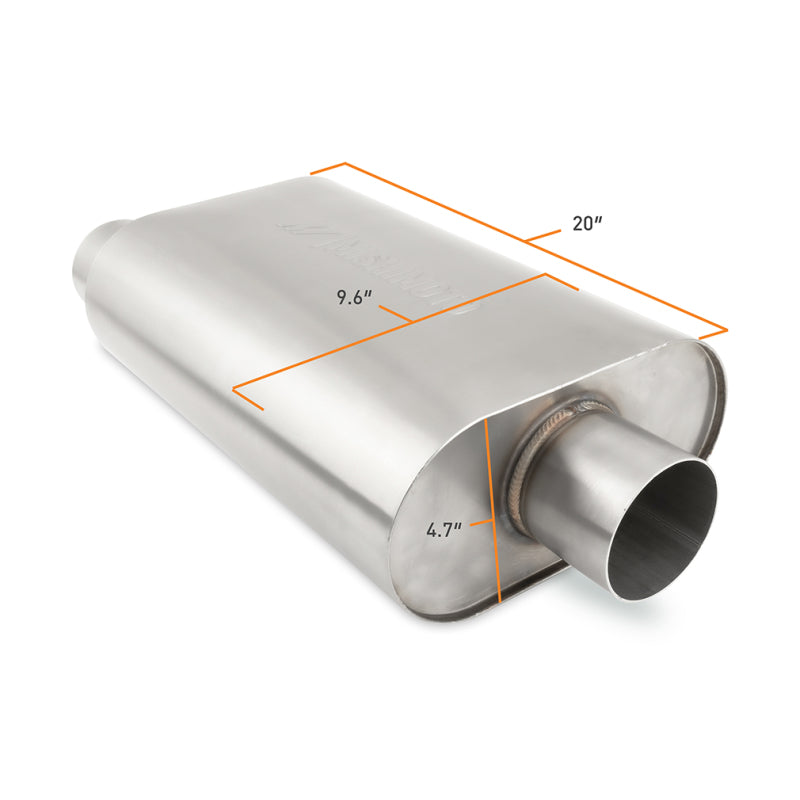 Mishimoto Universal Muffler with 3.0in Offset Inlet/Outlet - Brushed Mishimoto