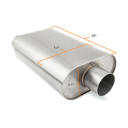 Mishimoto Universal Muffler with 3.0in Offset Inlet/Outlet - Brushed Mishimoto