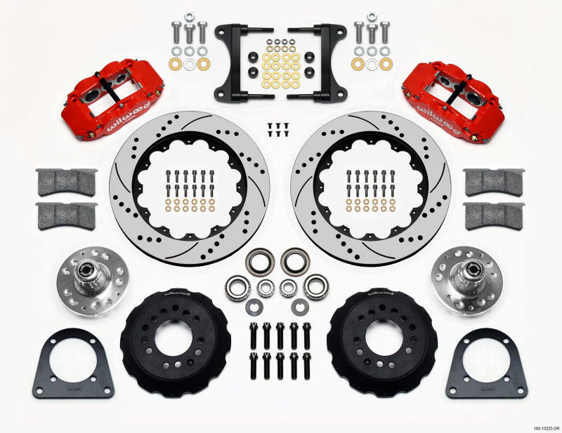 Wilwood Narrow Superlite 6R Front Hub Kit 14.00in Drill Red TCI-IFS 71-78 (Pinto Based) Wilwood