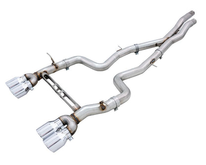 AWE Tuning BMW F8X M3/M4 Track Edition Catback Exhaust - Chrome Silver Tips - eliteracefab.com