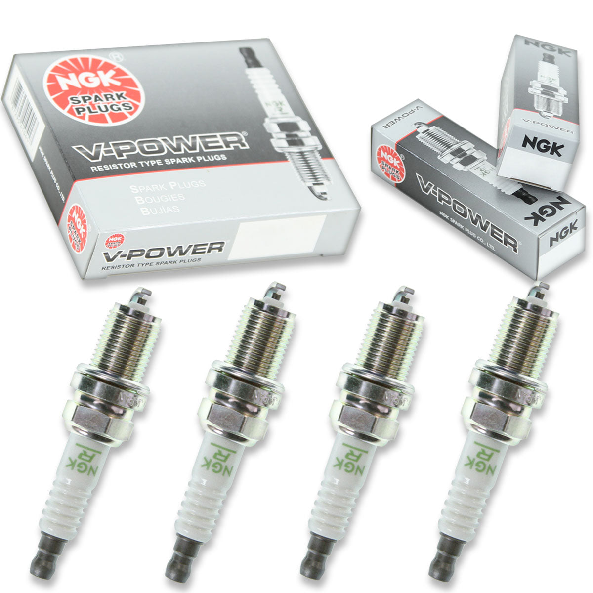 NGK V-Power Spark Plug Box of 4 (BKR7E-11) - eliteracefab.com
