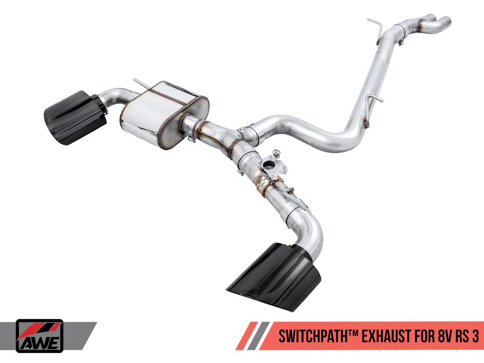 AWE Tuning 17-19 Audi RS3 8V SwitchPath Exhaust w/Diamond Black RS-Style Tips - eliteracefab.com