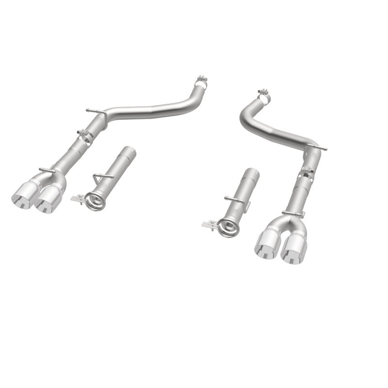 MagnaFlow Axle-Back, SS, 2.5in, Quad Split Rear 3.5in Tip 2015 Dodge Challenger R/T 5.7L Magnaflow
