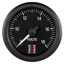 Load image into Gallery viewer, Autometer Stack 52mm 8-18V Pro Stepper Motor Battery Voltage Gauge - Black