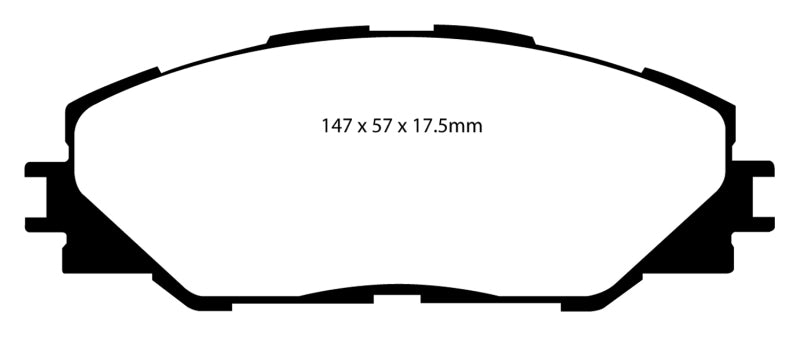 EBC 09-10 Pontiac Vibe 2.4 2WD Yellowstuff Front Brake Pads - eliteracefab.com