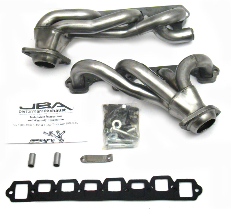 JBA 1628S | 87-96 FORD F-150 5.8L SBF 1-5/8IN PRIMARY RAW 409SS CAT4WARD HEADER; 1987-1996 - eliteracefab.com