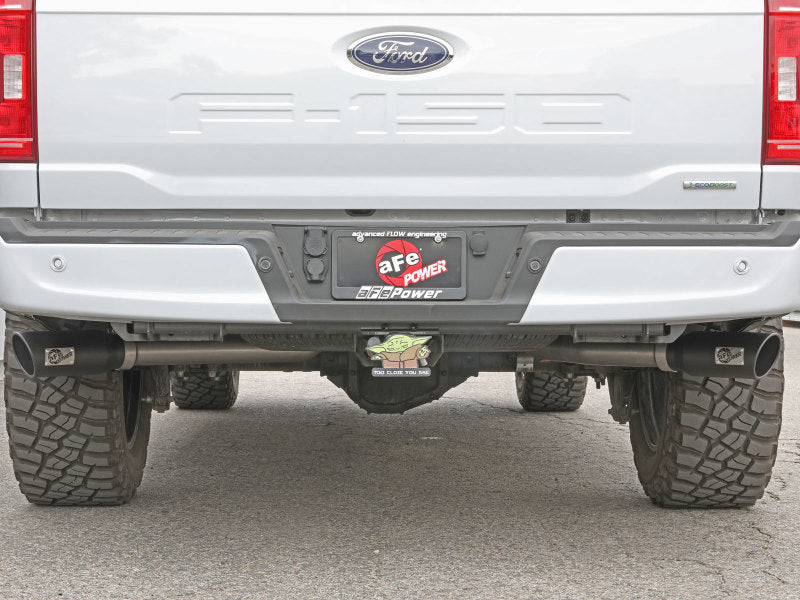 aFe Vulcan 3in 304 SS Cat-Back Exhaust 2021 Ford F-150 V6 2.7L/3.5L (tt)/V8 5.0L w/ Black Tips aFe