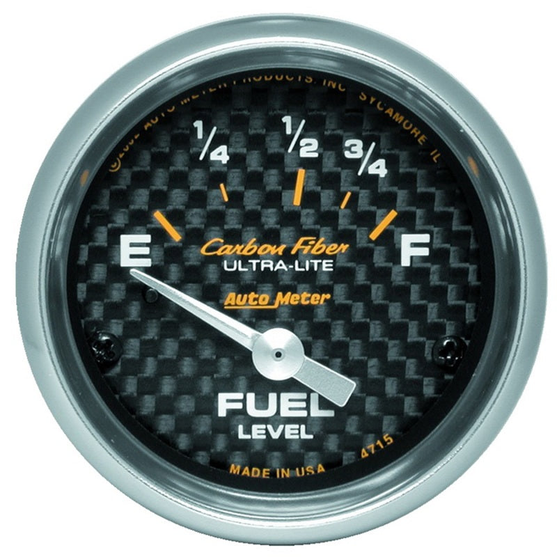 Autometer Carbon Fiber 52mm 73E-10F Electronic Fuel Level Gauge 4715