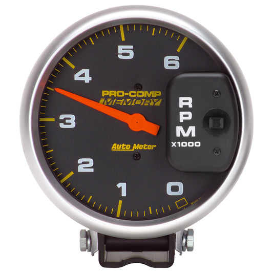 Autometer 5 inch Diesel 6000 RPM with Memory 4 Pulse Tachometer pedestal Mount 6806