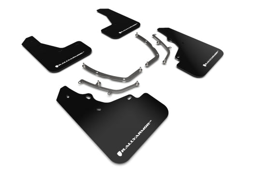 Rally Armor 2019+ Mazda3 GT Sport Hatch UR Black Mud Flap w/ White Logo - eliteracefab.com