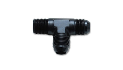 Vibrant Performance Male Flare Tee with Pipe On Run Adapter Fitting, -8AN x 3/8in NPT, Automotive Performance Fabrication - Part 10473