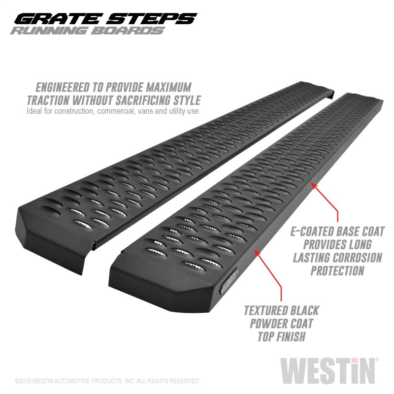 Westin Grate Steps Running Boards 75 in - Textured Black - eliteracefab.com