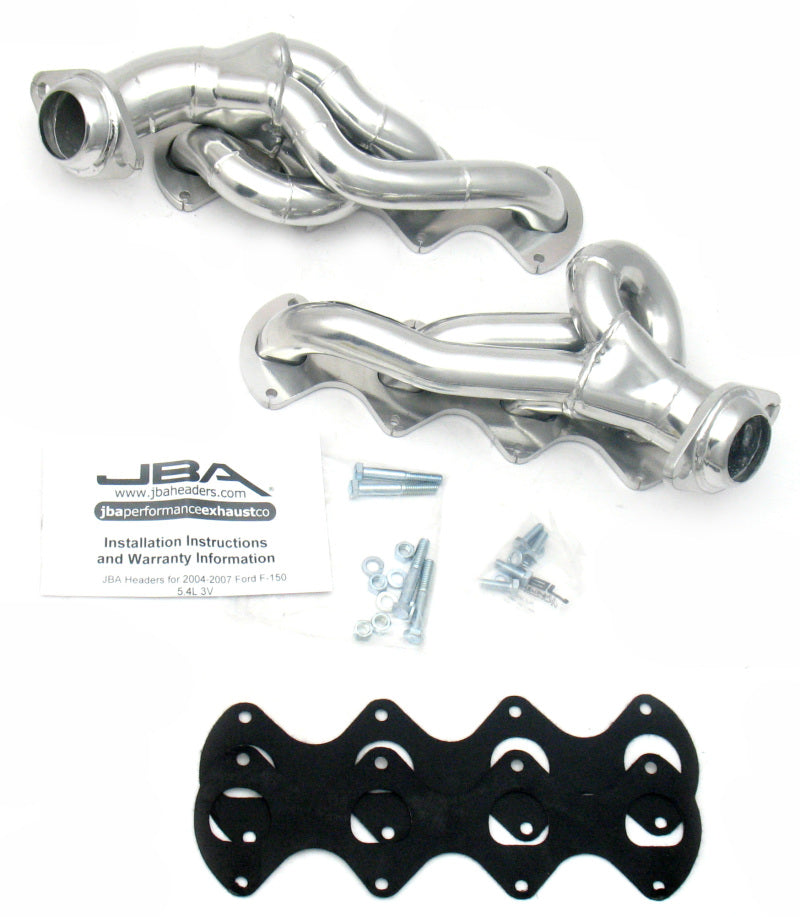 JBA 05-10 Ford F-Series 5.4L 3V 1-5/8in Primary Silver Ctd Cat4Ward Header JBA