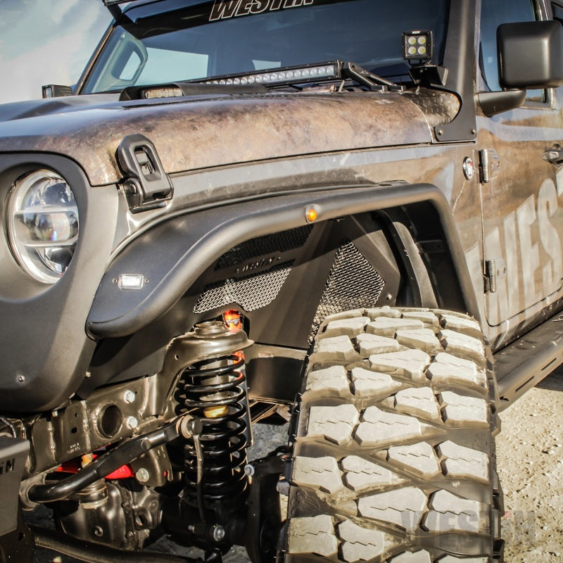 Westin 18-20 Jeep Wrangler JL / 20 Gladiator Tube Fenders - Front - Textured Black - eliteracefab.com