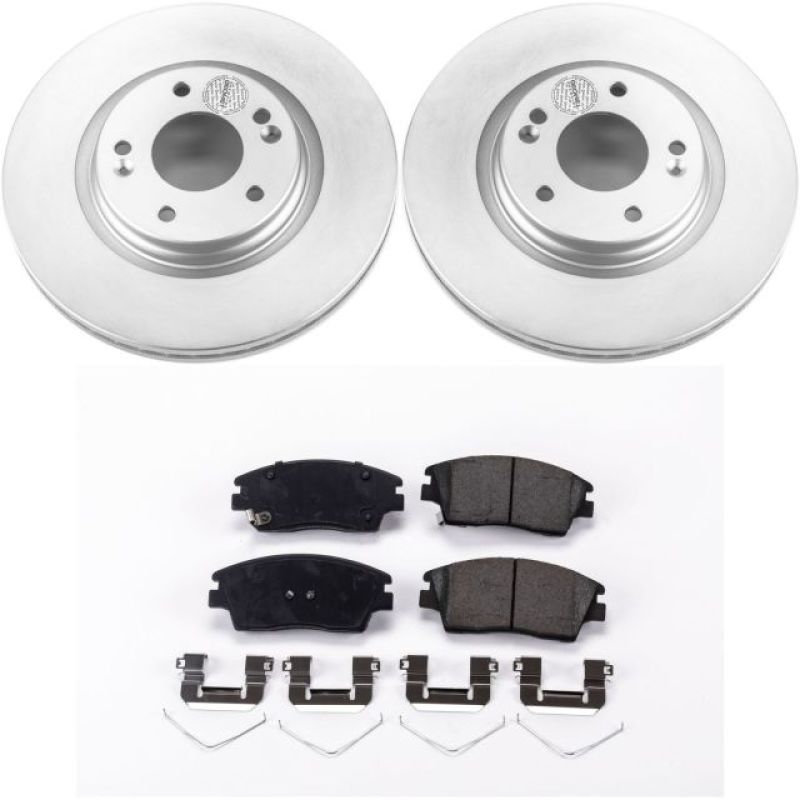 Power Stop 17-19 Hyundai Elantra Front Z17 Evolution Geomet Coated Brake Kit - eliteracefab.com