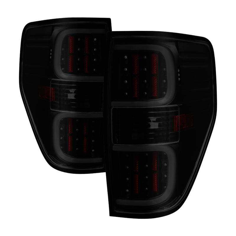 xTune Ford F150 09-14 LED Tail Lights - Black ALT-ON-FF15009-LBLED-BSM - eliteracefab.com