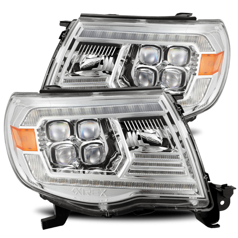 AlphaRex 880743 05-11 Toyota Tacoma NOVA LED Projector Headlights Plank Style Chrome w/Activation Light/DRL