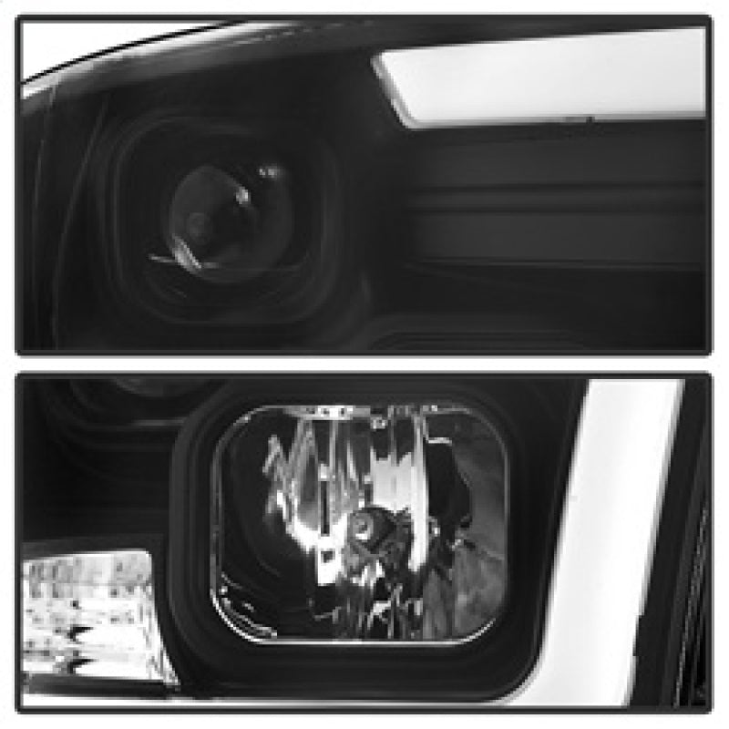 Spyder 09-16 Dodge Ram 1500 Version 2 Headlights Light Bar DRL Black PRO-YD-DR09V2-LBDRL-BK - eliteracefab.com