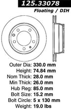 Load image into Gallery viewer, CENTRIC PREMIUM HIGH CARBON BRAKE ROTOR, 125.33078 - eliteracefab.com