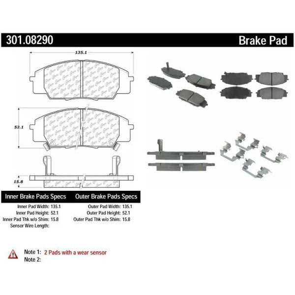 CENTRIC CENTRIC PREMIUM CERAMIC BRAKE PADS, 301.08290 - eliteracefab.com