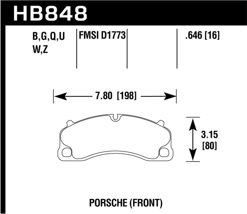 Hawk Performance DTC-60 Front Brake Pads - HB848G.646 Hawk Performance