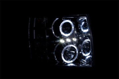 ANZO 2007-2013 Chevrolet Silverado 1500 Projector Headlights w/ Halo Chrome ANZO