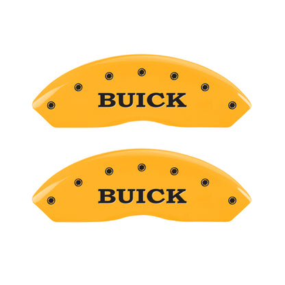 MGP 4 Caliper Covers Engraved Front Buick Rear Yellow Finish Black Char 2008 Buick Lucerne MGP