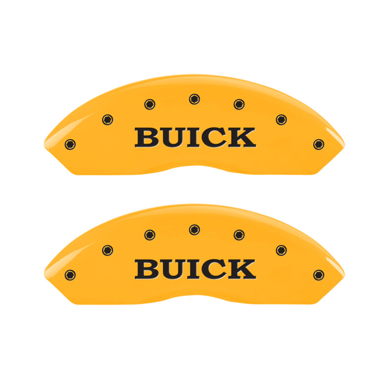 MGP 4 Caliper Covers Engraved Front Buick Rear Yellow Finish Black Char 2018 Buick Envision MGP