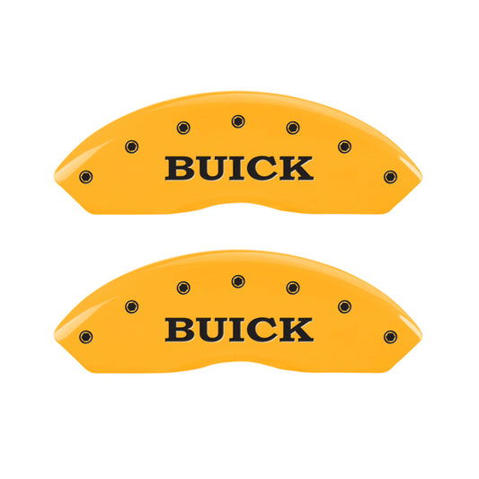 MGP 4 Caliper Covers Engraved Front Buick Rear Yellow Finish Black Char 2018 Buick Envision MGP
