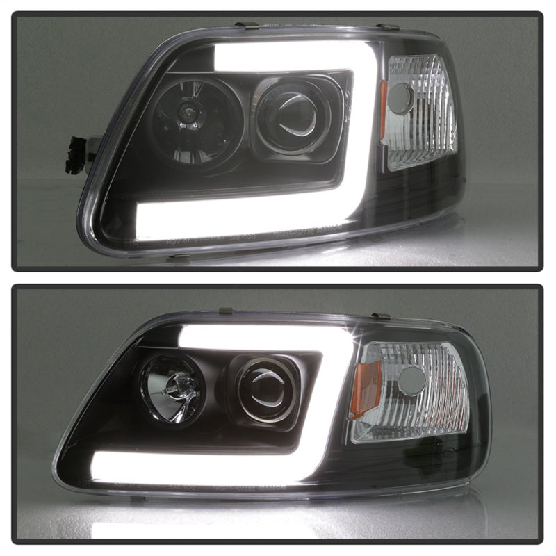 Spyder 97-03 Ford F-150 (After 6/1997) Light Bar Projector Headlights - Blk (PRO-YD-FF15097V2-LB-BK) - eliteracefab.com