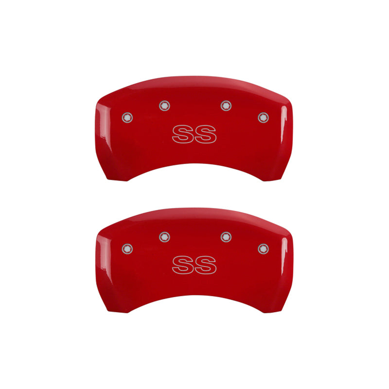 MGP 4 Caliper Covers Engraved Front & Rear Classic/SS Red finish silver ch MGP