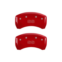 Load image into Gallery viewer, MGP 4 Caliper Covers Engraved Front &amp; Rear Classic/SS Red finish silver ch MGP