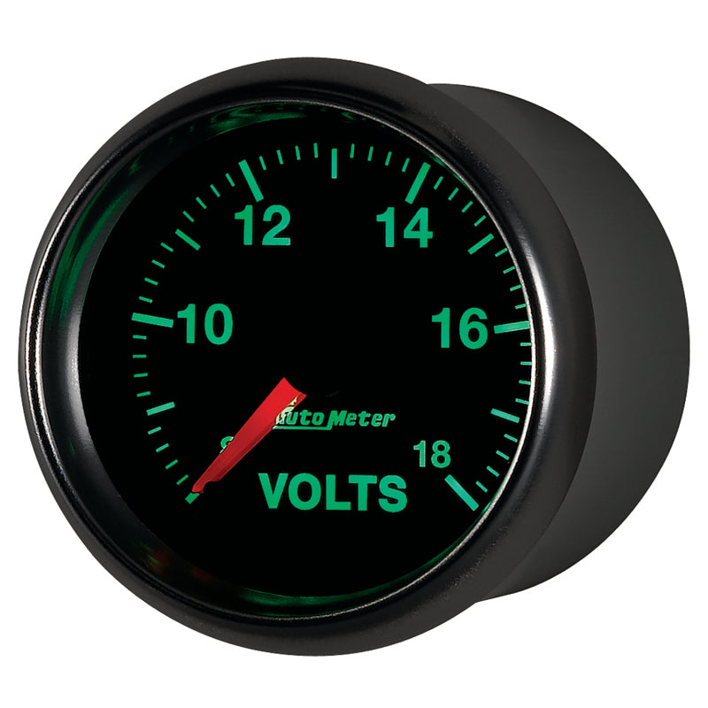 Autometer GS Series 2-1/16in Voltmeter 18V Electrical Gauge Full Sweep 3891