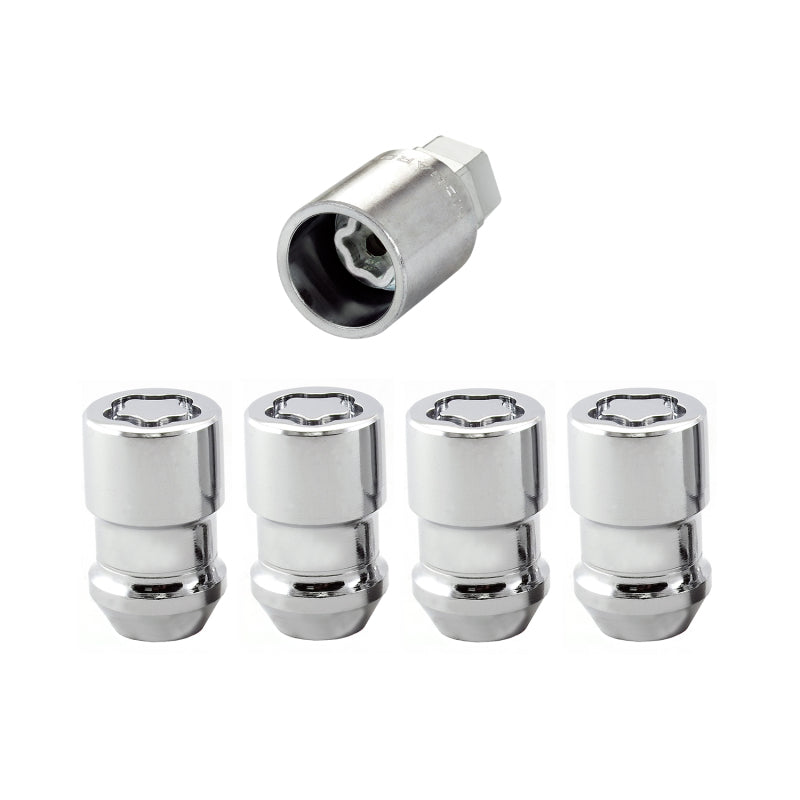 McGard Wheel Lock Nut Set - 4pk. (Cone Seat) M12X1.5 / 19mm & 21mm Dual Hex / 1.46in. L - Chrome - eliteracefab.com