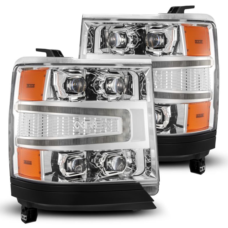 AlphaRex 880238 16-18 Chevy 1500HD NOVA-Series LED Proj Headlights Chrm w/Actv Lgt/SeqSig & DRL(Req 810023)