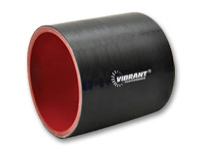 Vibrant 4.25in I.D. x 3in Long Gloss Black Silicone Hose Coupling - eliteracefab.com