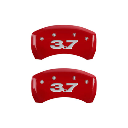 MGP 4 Caliper Covers Engraved Front Mustang Engraved Rear 37 Yellow finish black ch MGP