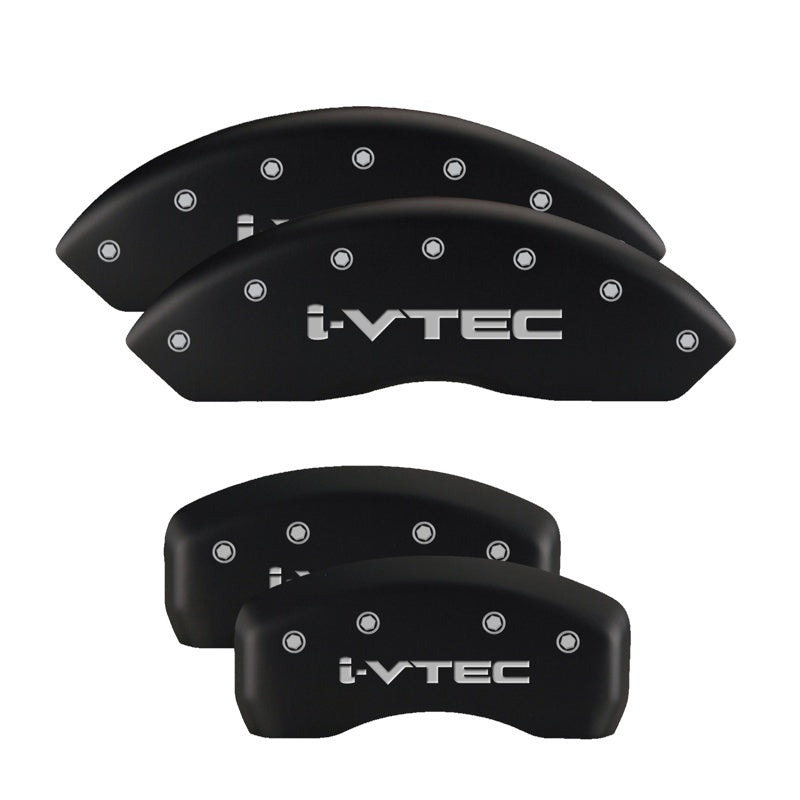 MGP 4 Caliper Covers Engraved Front Honda Engraved Rear H Logo Black finish silver ch MGP