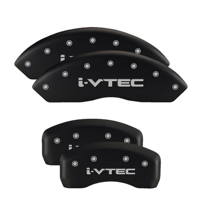 MGP 4 Caliper Covers Engraved Front Honda Engraved Rear H Logo Black finish silver ch MGP