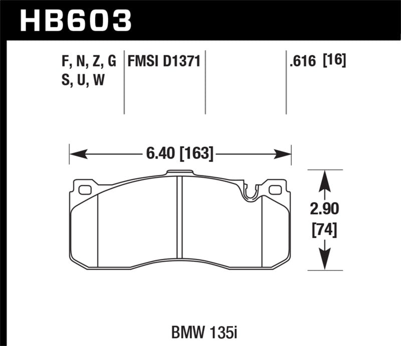 Hawk BMW 135i HPS Street Front Brake Pads - eliteracefab.com