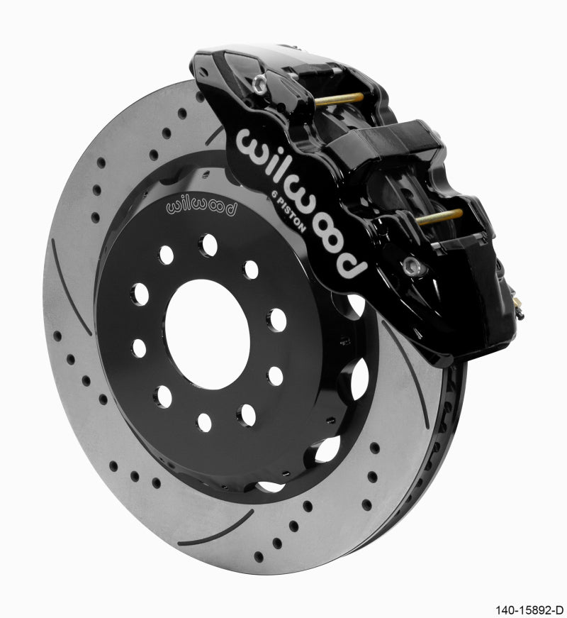 Wilwood AERO6 Front Hat Kit 14.00 Black 2018-Up Jeep JL SRP w/Lines Wilwood