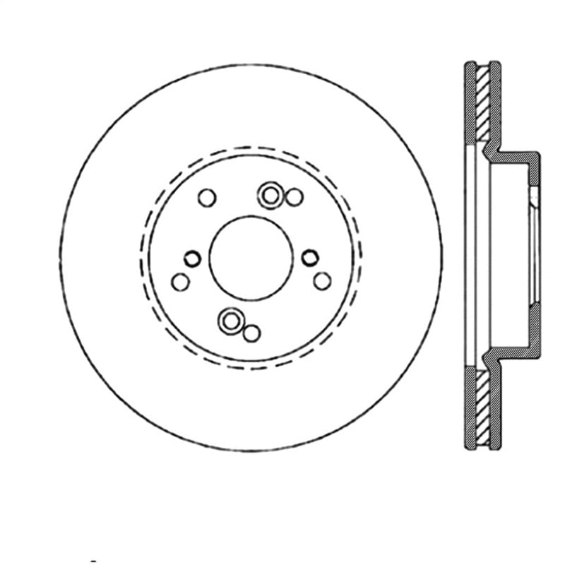 StopTech Power Slot Slotted 99-08 Acura TL (STD Caliper) / 01-03 CL / 04-09 TSX Front Left Rotor - eliteracefab.com