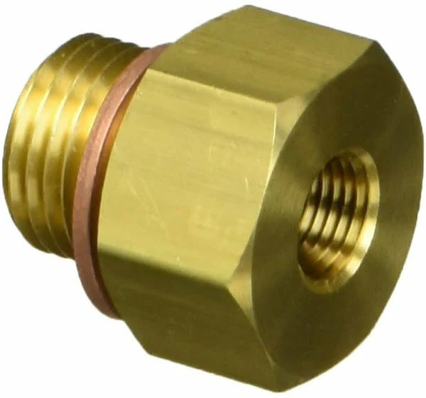 AutoMeter FITTING; ADAPTER; METRIC; M16X1.5 MALE TO 1/8in. NPTF FEMALE; BRASS - eliteracefab.com