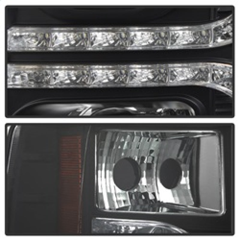 Spyder Chevy Silverado 1500 07-13 V2 Projector Headlights - LED DRL - Black PRO-YD-CS07V2-DRL-BK - eliteracefab.com