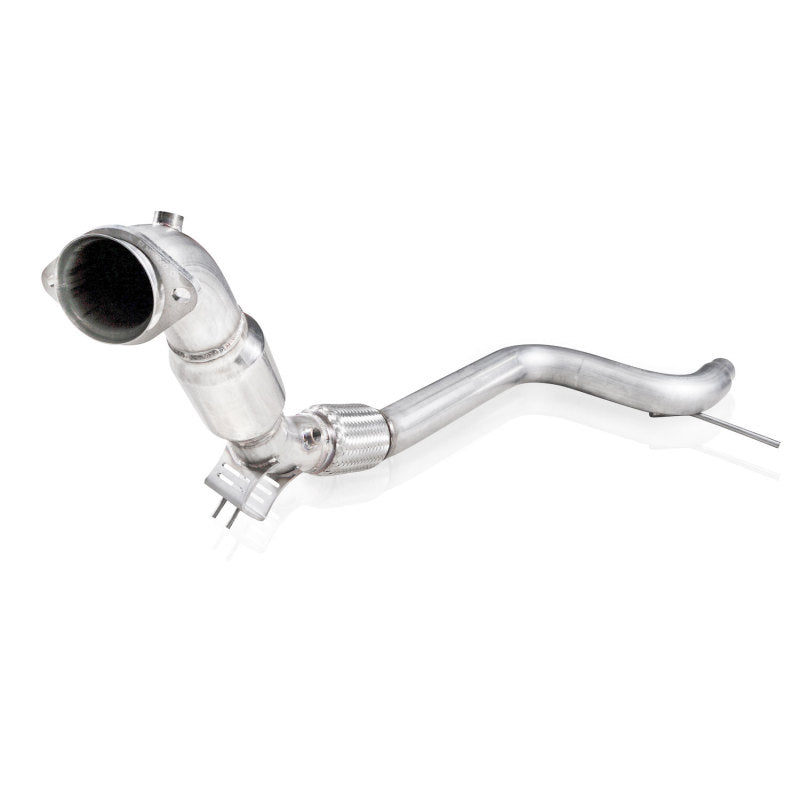 STAINLESS WORKS 2015-2021 Mustang Downpipe 3in High-Flow Cats Factory Connection - eliteracefab.com