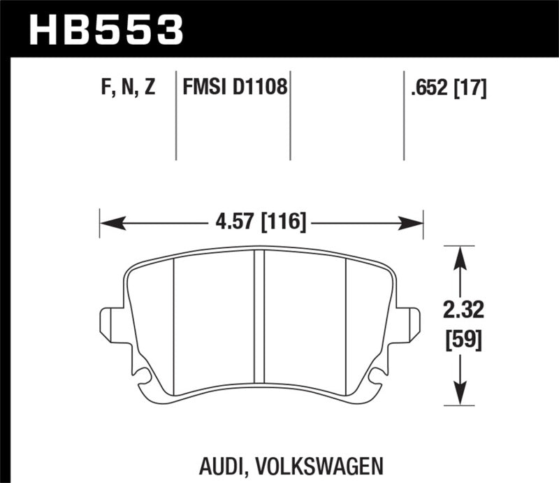 Hawk 07-11 Audi S6 HPS 5.0 Rear Brake Pads - eliteracefab.com