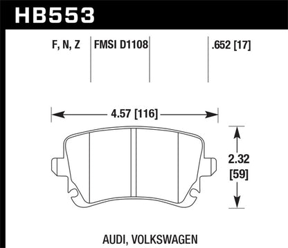 Hawk 07-11 Audi S6 HPS 5.0 Rear Brake Pads - eliteracefab.com