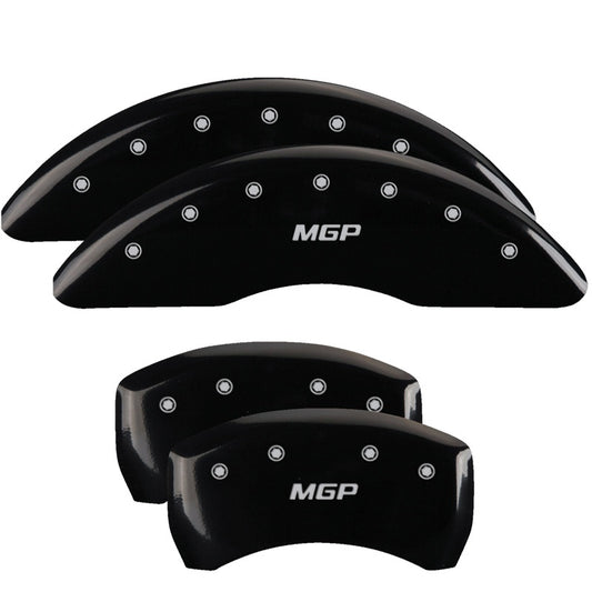 MGP 4 Caliper Covers Engraved Front & Rear MGP Black Finish Silver Char 2016 Buick Regal MGP