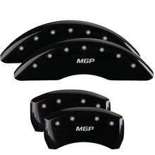 Load image into Gallery viewer, MGP 4 Caliper Covers Engraved Front &amp; Rear MGP Black Finish Silver Char 2019 Buick Enclave